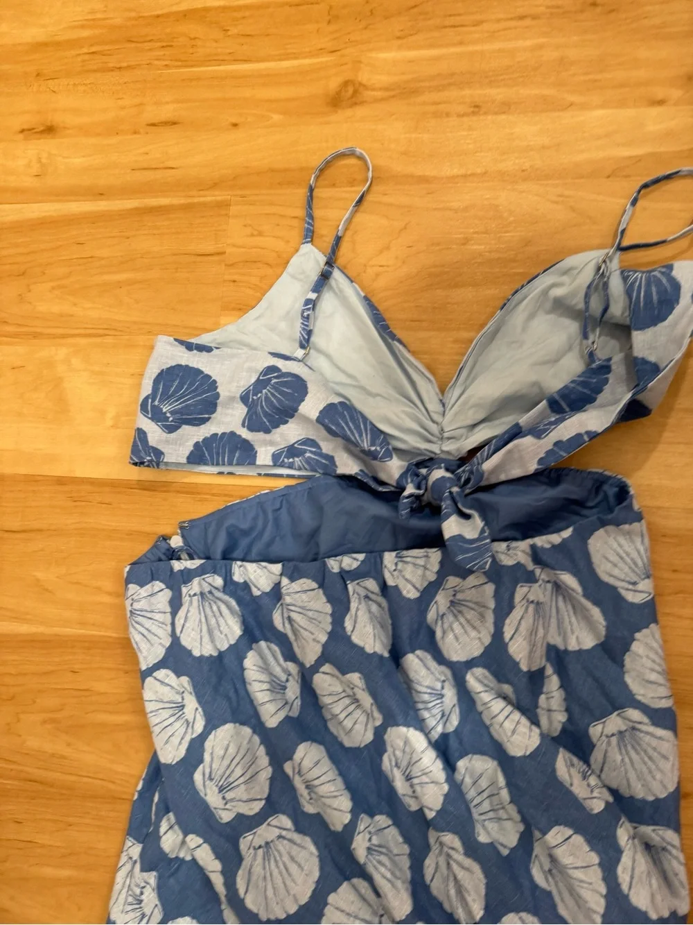 NWT Abercrombie & Fitch Blue Cut Out Vacation Maxi Dress Shells XXL
